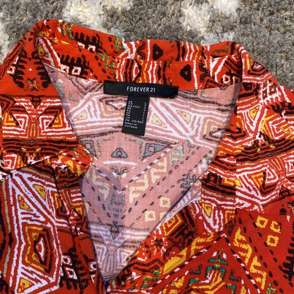 Aztec Button Down Crop Top size Large Forever 21 - Picture 4 of 8